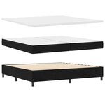 vidaXL Lit à ressorts avec matelas Noir 200 x 200 cm tissu