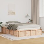 vidaXL Cadre de Lit Rangement Élevé  140 x 200 cm en Pin Massif