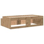 vidaXL Cadre de lit avec rangement chêne artisanal 90 x 190 cm