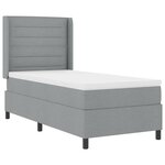 vidaXL Lit à ressorts avec matelas et LED gris clair 100 x 200 cm  tissu.