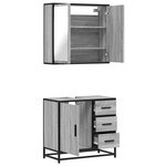 vidaXL Ensemble de meubles de salle de bain 2 Pièces Sonoma gris