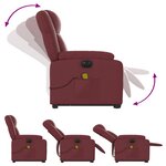 vidaXL Fauteuil inclinable de massage électrique rouge bordeaux