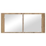 vidaXL Cabinet Miroir LED avec porte chêne artisanal 100 x 12 x 45 cm