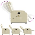 vidaXL Fauteuil inclinable de massage Crème Similicuir
