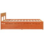 vidaXL Cadre de lit sans matelas cire marron 135x190cm bois pin massif