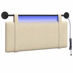 vidaXL Tête de lit suspendue Crème Tissu