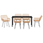 vidaXL Ensemble de Salle à Manger de Jardin en Rattan Poly Brown