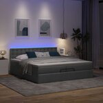 VidaXL Cadre de lit ottoman avec matelas gris foncé 200x200cm tissu