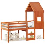 vidaXL Lit haut sans matelas cire marron 80x200 cm bois de pin massif