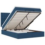 VidaXL Cadre de lit ottoman avec matelas bleu 140x200 cm tissu
