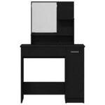 vidaXL Table de Toilette avec tiroir Chêne noir 86.5 x 35 x 136 cm
