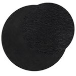 vidaXL Tapis HUARTE à poils courts doux et lavable noir Ø 120 cm