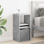 vidaXL Table de chevet avec tiroir Gris béton 30 5 x 27 x 59 5 cm