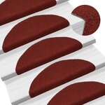 vidaXL Tapis d'escalier autocollants 30 pièces 56 x 17 x 3 cm Rouge bordeaux Demi-rond