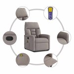 vidaXL Fauteuil inclinable de massage Taupe Tissu