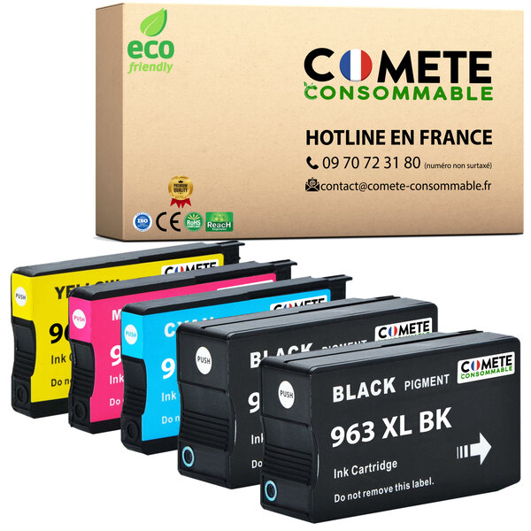 963XL - 5 cartouches compatibles pour HP 963 XL - COMETE