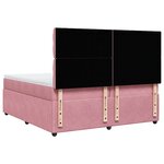 vidaXL Sommier à lattes de lit avec matelas Rose 200x200 cm Velours