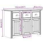 vidaXL Buffet BODO blanc 115 5x44x80 cm bois massif de pin