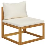 vidaXL Salon de jardin 5 Pièces avec coussin Crème Bois d'acacia solide