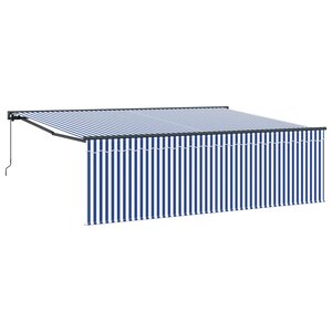 vidaXL Auvent Rétractable Bleu et Blanc 400 × 300 cm