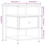 vidaXL Tables de chevet 2 Pièces chêne sonoma 40x42x56 cm bois ingénierie