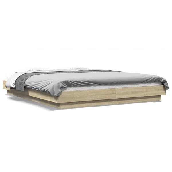 vidaXL Cadre de lit avec lumières LED sans matelas 160x200 cm