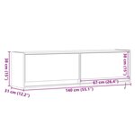 vidaXL Meuble TV mural avec lumières LED sonoma gris 140x31x38 cm