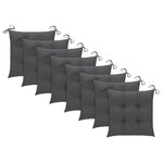 vidaXL Chaises de jardin avec coussins anthracite lot de 8 Teck massif