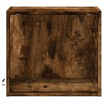 vidaXL Table de chevet murale avec lumières LED chêne fumé