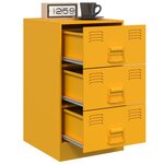 vidaXL Table de chevet jaune moutarde 34 5x39x62 cm acier