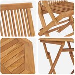 vidaXL Ensemble Bistro de Jardin Pliable 3 Pièces en Bois Massif d'Acacia