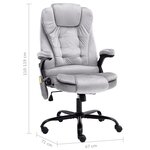 vidaXL Chaise de bureau de massage Gris clair Velours