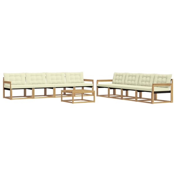 vidaXL Ensemble de canapés d'extérieur 9 pc Blanc et crème