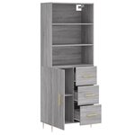vidaXL Buffet haut Sonoma gris 69 5x34x180 cm Bois d'ingénierie