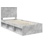 vidaXL Cadre de lit Béton 90 x 200 cm Bois de pin massif