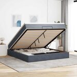 VidaXL Cadre de lit ottoman avec matelas gris foncé 160x200 cm velours