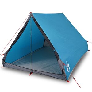 vidaXL Tente de camping en forme de A 2 personnes bleu imperméable