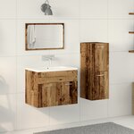 vidaXL Ensemble de meubles de salle de bain 3 pièces en bois ancien et bois d'ingénierie