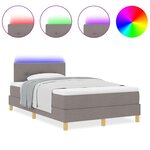 vidaXL Lit à ressorts avec matelas Taupe 120 x 200 cm tissu