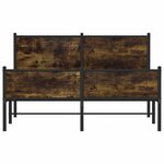vidaXL Cadre de lit en métal sans matelas chêne fumé 140x200 cm