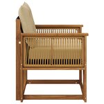 vidaXL Sofa de milieu extérieur Bois d'Acacia Massif Naturel