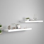 vidaXL Étagères murales flottantes 2 Pièces blanc 90x23 5x3 8 cm MDF
