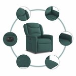 vidaXL Fauteuil inclinable électrique Vert foncé Tissu