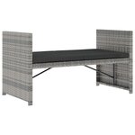 vidaXL Salon de jardin 5 Pièces avec coussins résine tressée gris