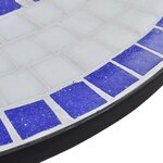 vidaXL Ensemble de bistro 3 Pièces Carreaux céramiques Bleu et blanc