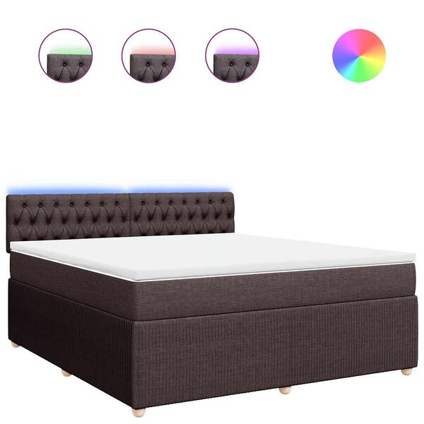 vidaXL Sommier à lattes de lit avec matelas Marron foncé 180x200 cm