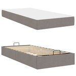 vidaXL Cadre de lit avec matelas avec matelas 2 Pièces Taupe tissu