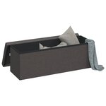 vidaXL Banc de rangement pliable gris foncé faux lin