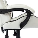 vidaXL Fauteuil de jeux vidéo Blanc Similicuir