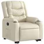 vidaXL Fauteuil inclinable Crème Similicuir